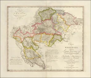 1803 års karta över Crotia av Karl Joseph Kipferling