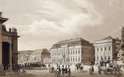 Unter Den Linden, Berlin, ca 1840 (akvarell)