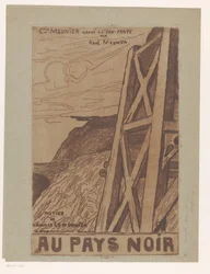 Berglandskap med industriell konstruktion Titelsida för: Lemonnier, Au Pays Noir, [1885]