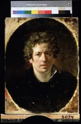 ""Självporträtt"" Målning av Karl Pavlovich Briullov (Bryullov) (1799-1852) cirka 1833 Statens ryska museum Sankt Petersburg
