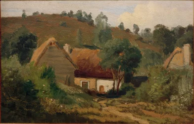 Franskt landskap med hus