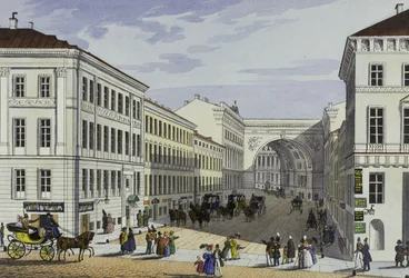 Millionnaya Street och Kotomin House i Sankt Petersburg, första hälften av 1800-talet.