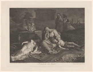 Hecuba sörjer med sina dödade barn Hekuba und ihre Kinder (titel på objekt)