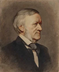 Porträtt av kompositören Richard Wagner 1813-1883, 1883.