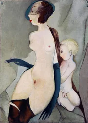 ""Madone de la rue Marijas a Riga, Lettonie"" (Madonna av Marijas Street) Peinture de Karlis Padegs (1911-1940) - 1932 - Olja på duk Dim 94x68 cm Statens konstmuseum i Lettland, Riga