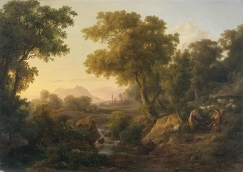 Klassiskt italienskt landskap (olja på duk)