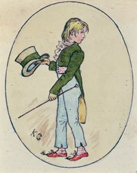 Illustration för St Alla hjärtans dag, 1914 (wc på papper)