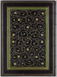 Omslag till "A Brief History of Printing" av Emery Walker (1851-1933) 1911 (läder och & guld)