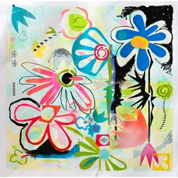 whimsical bloom, 2025 (blandteknik på papper)