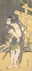 Kabuki-skådespelaren Sakata Hangoro III som en fredlös, ca. 1791.
