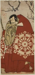 Skådespelaren Ichikawa Danjuro V som Benkei i pjäsen Dai Danna Kanjincho, uppförd på Kawarazaki Theater i den elfte månaden 1790