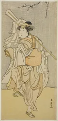 Skådespelaren Segawa Kikunojo III som Osaku i pjäsen Sayo no Nakayama Hiiki no Tsurigane, uppförd på Nakamura-teatern i den elfte månaden 1790