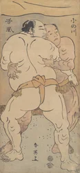 Två kända brottare Onogawa och Tanikase, ca. 1795.