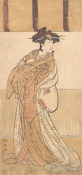 Nakamura Riko i rollen som Oiso no Tora, 2:a månaden, 1782.
