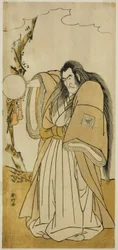 Skådespelaren Ichikawa Danzo IV som Shutokuin i pjäsen Tokimekuya O-Edo no Hatsuyuki, uppförd på Morita-teatern i den elfte månaden 1780
