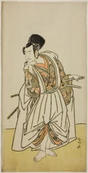 Skådespelaren Ichikawa Yaozo II som Sakura-maru i pjäsen Sugawara Denju Tenarai Kagami, uppförd på Ichimura-teatern i den sjunde månaden 1776