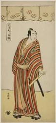Skådespelaren Matsumoto Koshiro IV som An no Heibei i pjäsen Edo no Fuji Wakayagi Soga, uppförd på Nakamura-teatern under den första månaden 1789
