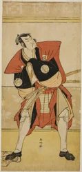 Skådespelaren Sakata Hangoro III som Omi no Kotoda i pjäsen Haru no Nishiki Date-zome Soga, uppförd på Nakamura-teatern under den andra månaden 1790