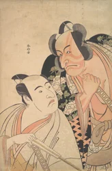 En Daimyo som pratar med en av sina behållare, sent 1700-tal.