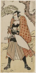 Ichikawa Dan Juro V As A T Loveding g Warrio r, A 1780-talet.
