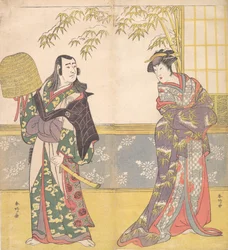Kabuki ac and rs Sawamura Sojuro Bra plan d Sanogawa Ichimatsu Bra medlem Oh skolans utseende r för r. . . , 1788.