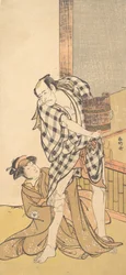Scen från Play Yoshitsune och de tusen körsbärsträden Yoshitsune..., 8:e eller 9:e månaden, 1784.