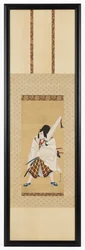 Skådespelaren Ichikawa Ebizo III som Matsuomaru i pjäsen Sugawara and the Secrets of Calligraphy, 18:e