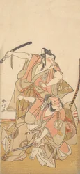 Skådespelaren Ichikawa Yaozo II i rollen som Soga no Goro, ca. 1772.