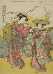 Akt åtta: Bridal Journey från pjäsen Chushingura (Treasury of Loyal Retainers), c.1779-80 (träblock i färg; chuban)