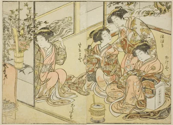 Courtesans of the Matsuneya, från boken "Mirror of Beautiful Women of the Pleasure Quarters (Seiro bijin awase sugata kagami)," vol. 1