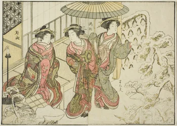 Courtesans of the Nakaomiya, från boken "Mirror of Beautiful Women of the Pleasure Quarters (Seiro bijin awase sugata kagami)," vol. 2
