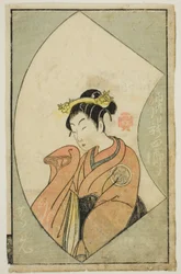 Skådespelaren Anegawa Shinshiro II, från "A Picture Book of Stage Fans (Ehon butai ogi)"