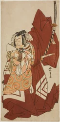 Skådespelaren Ichikawa Danjuro V som Hannya no Goro i pjäsen Sugata no Hana Yuki no Kuronushi, framförd på Nakamura Theatre i den elfte månaden, 1776