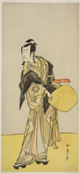 Skådespelaren Ichikawa Danjuro V som Kakogawa Honzo, från pjäsen "Kanadehon Chushin Nagori no Kura", uppträdde på Nakamura Theatre i den nionde månaden, 1780