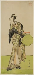 Skådespelaren Ichikawa Danjuro V som Kakogawa Honzo i pjäsen Kanadehon Chushin Nagori no Kura, framförd på Nakamura Theatre i den nionde månaden, 1780
