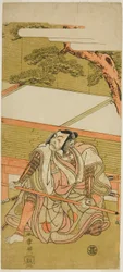 Skådespelaren Ichikawa Ebizo III som Akushichibye Kagekiyo (?) i pjäsen Wada Sakamori Eiga Kagami (?), framförd på Nakamura Theatre (?) under den tredje månaden, 1773 (?)