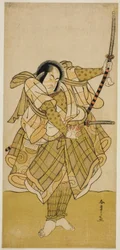 Skådespelaren Ichikawa Monnosuke II i en oidentifierad roll