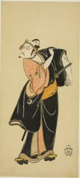 Skådespelaren Ichikawa Raizo I som Hanakapado no Sukeroku i pjäsen "Hitokidori Harutsuge Soga"