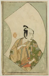 Skådespelaren Ichikawa Somegoro, från "A Picture Book of Stage Fans (Ehon butai ogi)"