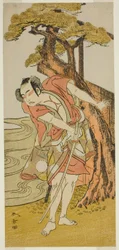 Skådespelaren Ichikawa Yaozo II som Iba no Juzo (?)