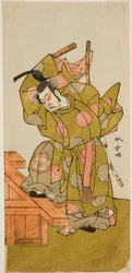 Skådespelaren Ichimura Uzaemon IX som Otomo no Kuronushi i pjäsen Sugata no Hana Yuki no Kuronushi, uppförd på Ichimura-teatern i den elfte månaden 1776
