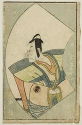 Skådespelaren Matsumoto Koshiro II, från "A Picture Book of Stage Fans (Ehon butai ogi)"