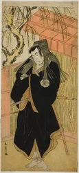 Skådespelaren Matsumoto Koshiro IV som Matsuo-maru (?) i pjäsen Sugawara Denju Tenarai Kagami (?), framförd på Nakamura-teatern (?) den fjärde månaden, 1779 (?)