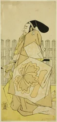 Skådespelaren Nakayama Kojuro VI som Ko no Moronao i Play Kanadehon Chushingura, uppträdde på Nakamura Theatre under den femte månaden,