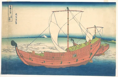 Till havs utanför Kazusa (Kazusa no kairo), ur serien ”De trettiosex vyerna av berget Fuji” (Fugaku sanjūrokkei)