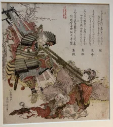 Benkei och en kinesisk kvinna i ett dragkamp