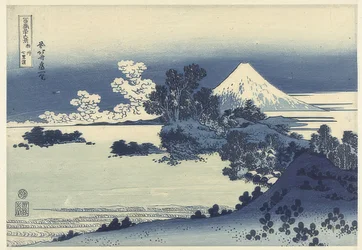 Stranden vid Shichiri-ga-hama i Sagami-provinsen