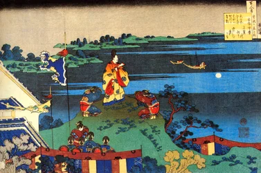 Från serien Hundred Poems by One Hundred Poets: Abe no Nakamaro, c1830.