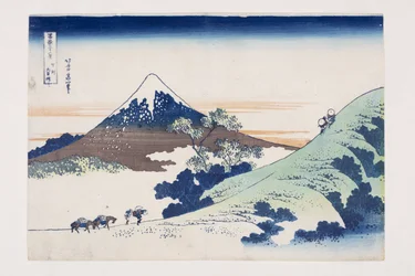 Inume Pass i Kai-provinsen (Koshu Inume-toge) (träblock i färg)