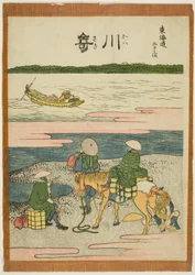 Kawasaki, från serien "Fifty-three Stations of the Tokaido (Tokaido gojusan tsugi)"